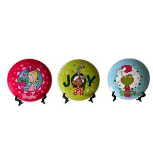 Grinch Christmas Plates 3 Piece  Set